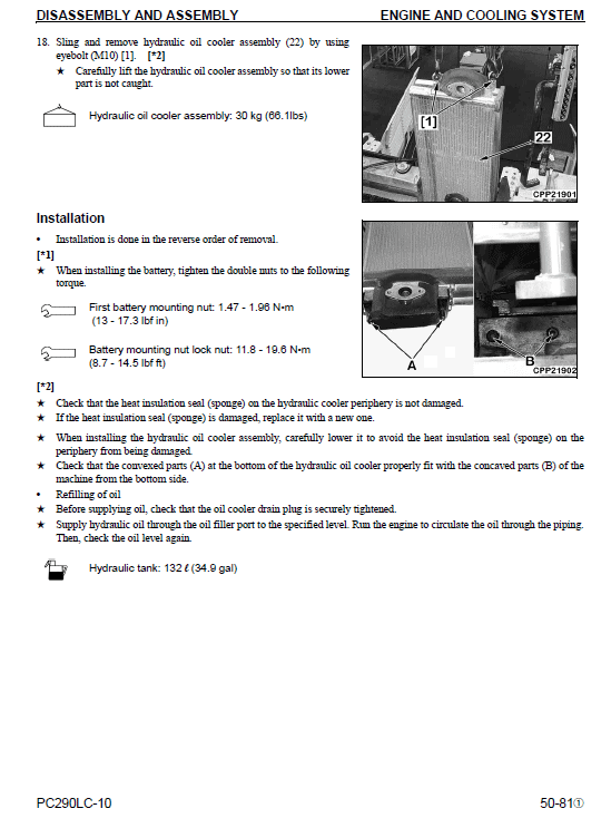 Komatsu PC290LC-10 Excavator Service Manual Workshop Guide