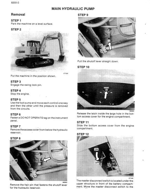 Case 888 Excavator Service Manual Workshop Guide