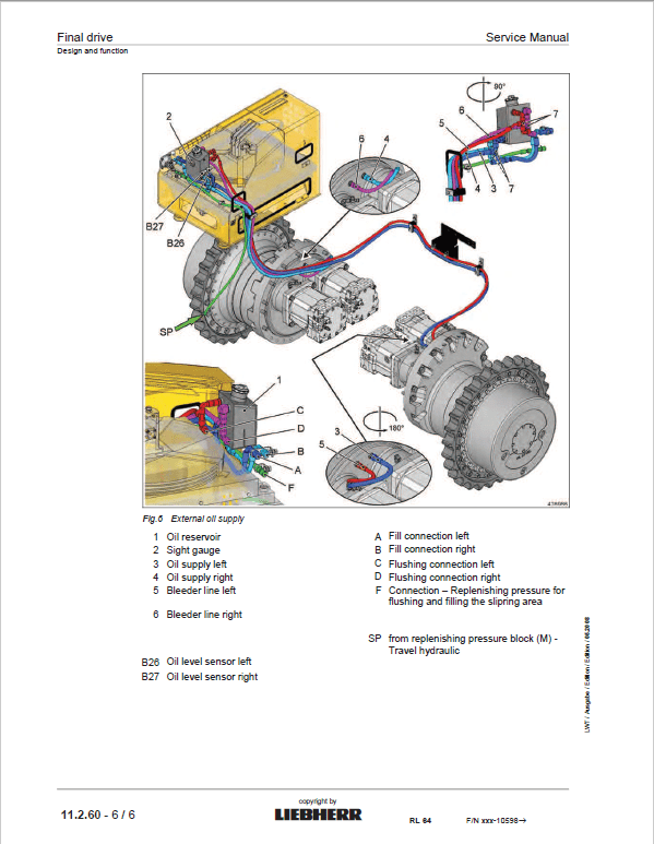 Liebherr RL 44, RL 54, RL 64 Pipe Layers Dozer Service Manual