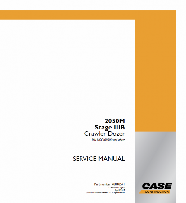 Case 2050M Crawler Dozer Service Manual Workshop Guide