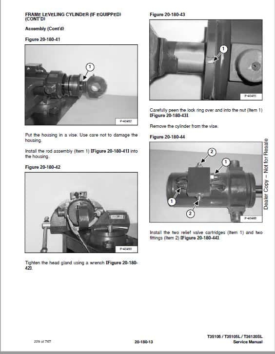 Bobcat T35.105, T36.120 versaHANDLER Telescopic Service Repair Manual
