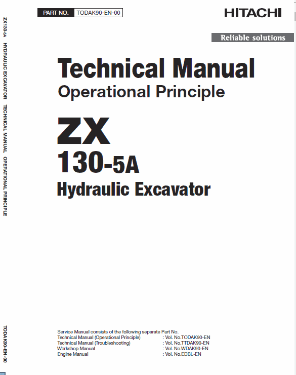 Hitachi ZX130-5A Excavator Service Repair Manual Workshop Guide
