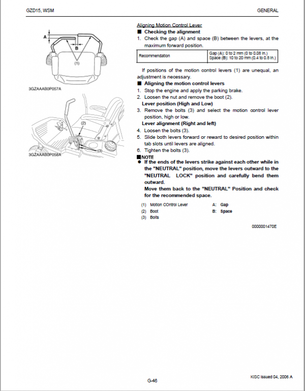 Kubota GZD15 Zero Turn Mowers Service Manual