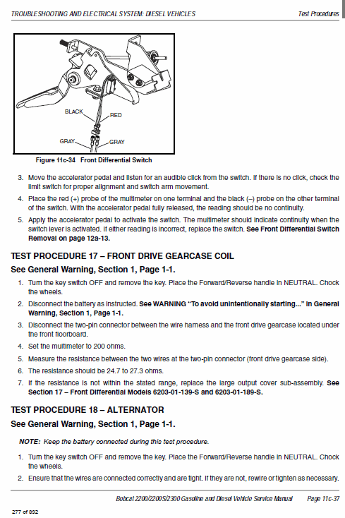 Bobcat 2200, 2200s and 2300 Utility Vehicle Service Manual Workshop Guide