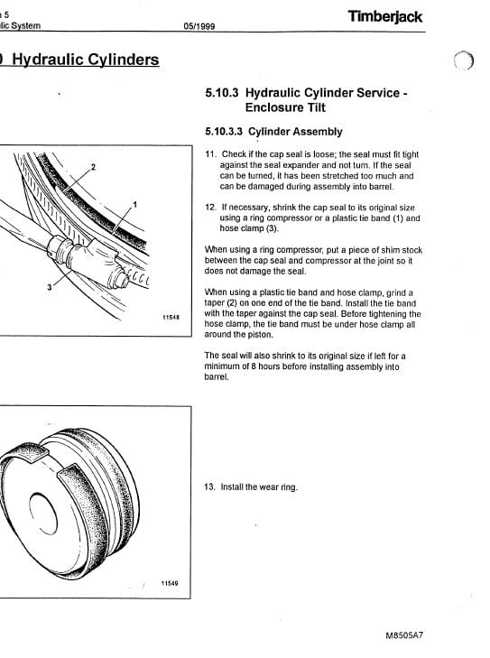 Timberjack 850, 950 Feller Bunchers Repair Manual (997440 – 997470 & 10BA1002 and Up) Workshop Guide