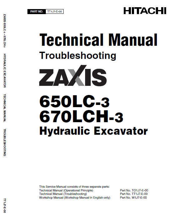 Hitachi ZX650LC-3 and ZX670LCH-3 Excavator Service Repair Manual Workshop Guide