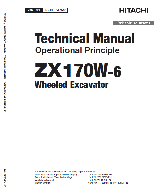 Hitachi ZX170W-6 Wheeled Excavator Service Repair Manual Workshop Guide