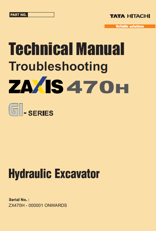 Hitachi ZX470H GI Excavator Service Repair Manual Workshop Guide