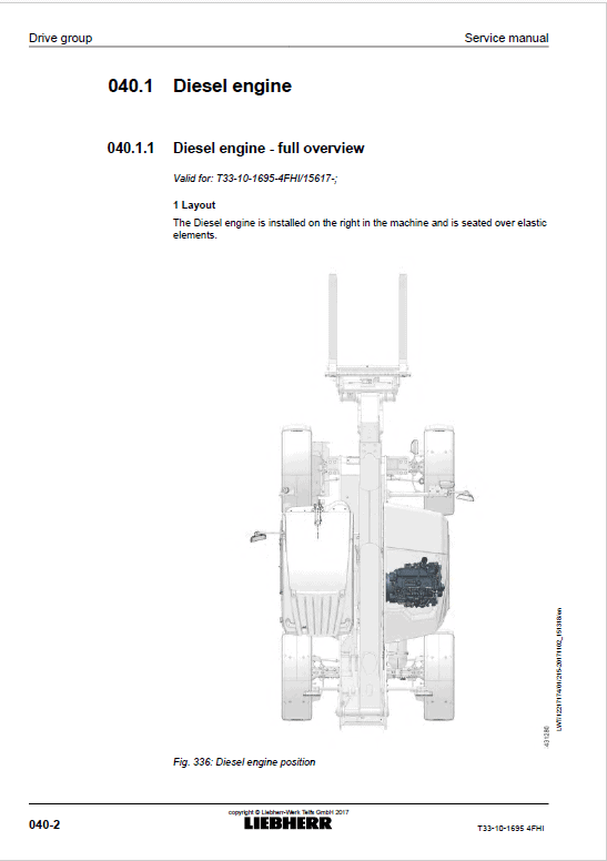 Liebherr T33-10 Telescopic Handler Service Manual