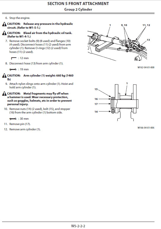 Hitachi ZX470-5B, ZX470LCH-5B and ZX520LCH-5B Excavator Service Repair Manual Workshop Guide