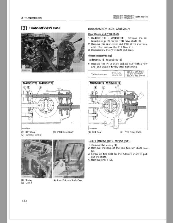 Kubota M4950DT, M5950DT, M6950DT, M7950DT Tractor Workshop Service Repair Manual