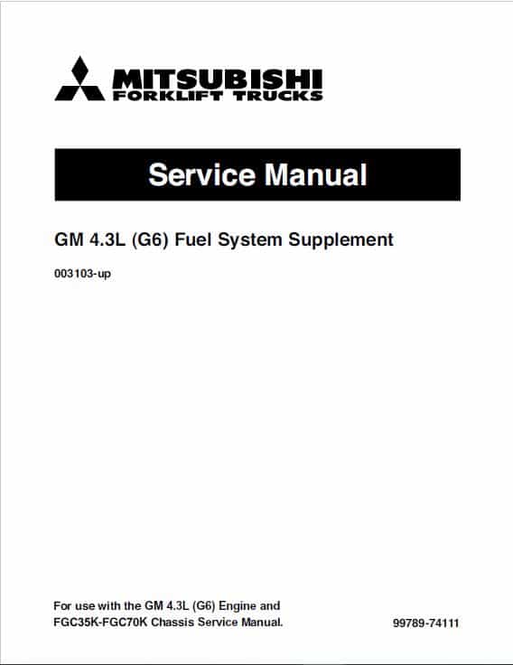 Mitsubishi FGC35K, FGC40K, FGC40K STC Forklift Service Manual