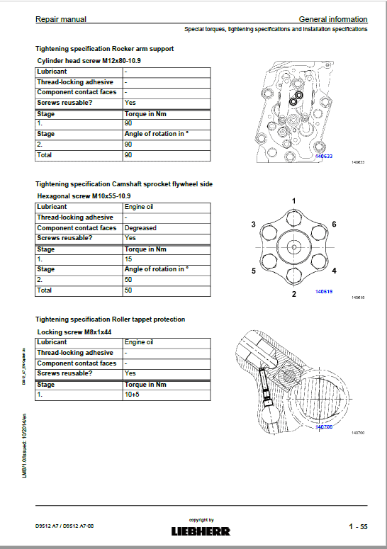 Liebherr D9512 A7, D9512 A7-00 Engine Service Manual