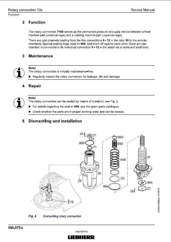 Liebherr A910, A912, A914, A918 Tier 4F Compact Excavator Service Manual