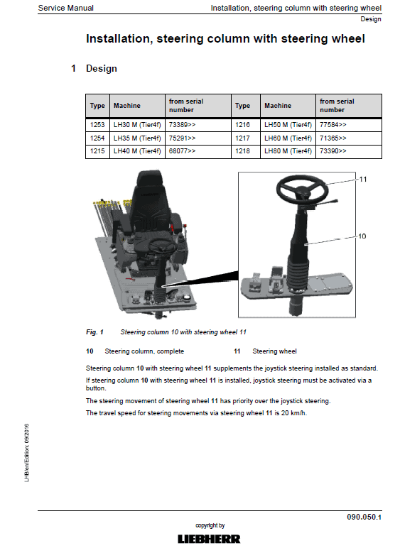 Liebherr LH60C, LH60M, LH60MT Tier 4F Hydraulic Excavator Service Manual