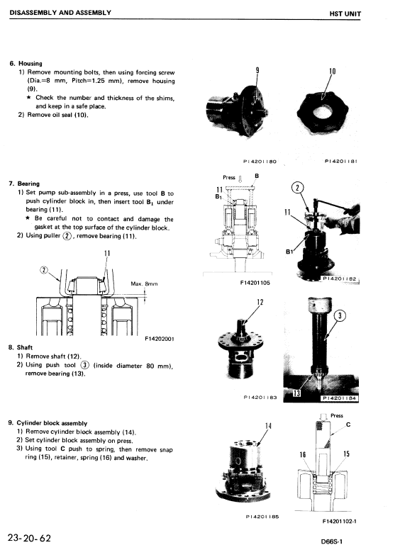 Komatsu D66S-1 Dozer Service Manual Workshop Guide