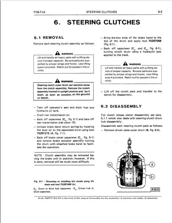 Fiatallis FL5, FL5B, FD5 Crawler Loader Repair Service Manual