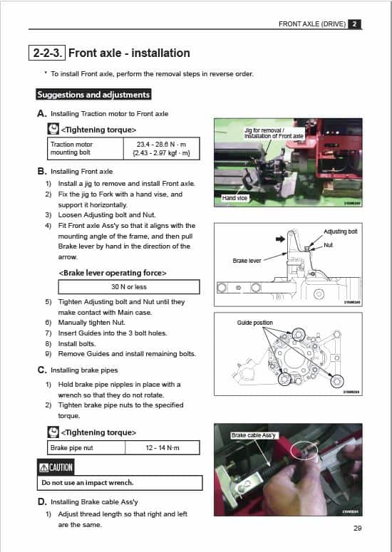 Mitsubishi FB13TBCB, FB18TBCB, FB20TBCB Forklift Service Manual