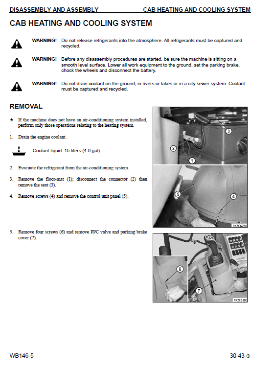 Komatsu WB146-5 Backhoe Loader Service Manual Workshop Guide