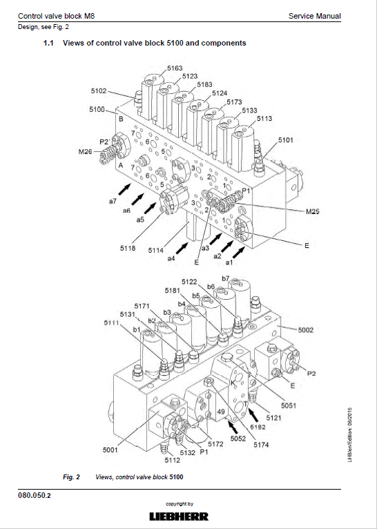 Liebherr LH60M, LH60M Timber, LH60C Tier 4i Excavator Service Manual