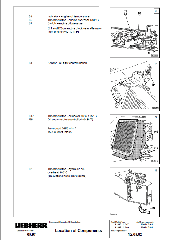 Liebherr L504, L506, L507, L508, L509, L512, L522 Wheel Loader Service Manual