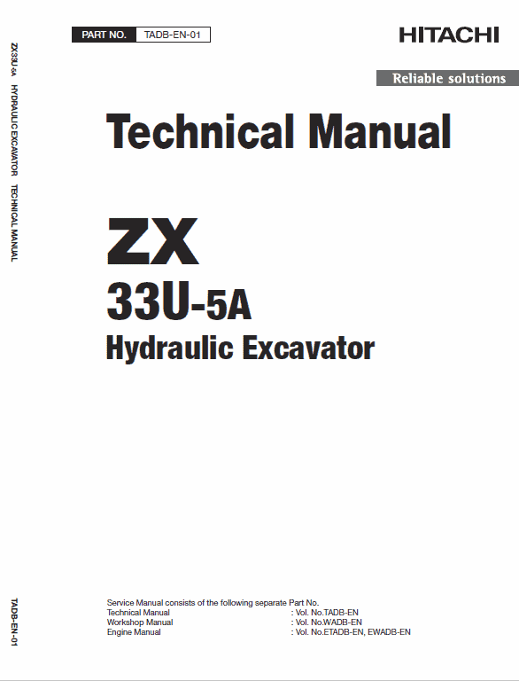 Hitachi ZX33U-5A Mini Excavator Service Repair Manual Workshop Guide