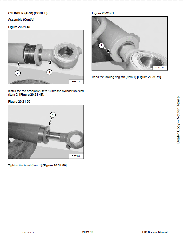 Bobcat E62 Excavator Repair Service Manual