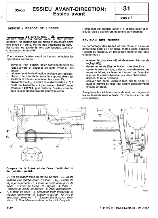 Fiat 33-66, 33-66 DT Tractor Workshop Service Manual Workshop Guide