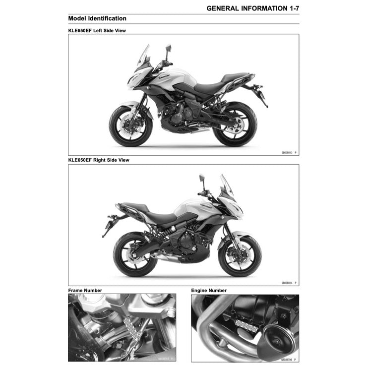 KAWASAKI VERSYS KLE 650 2015+ Full Manual Set – Repair & Maintenance Manualand Spare Parts Catalog and User Handbook