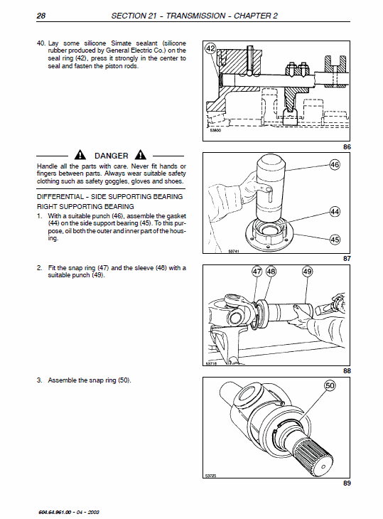 New Holland TC54, TC56, AL59 Combine Service Manual Workshop Guide