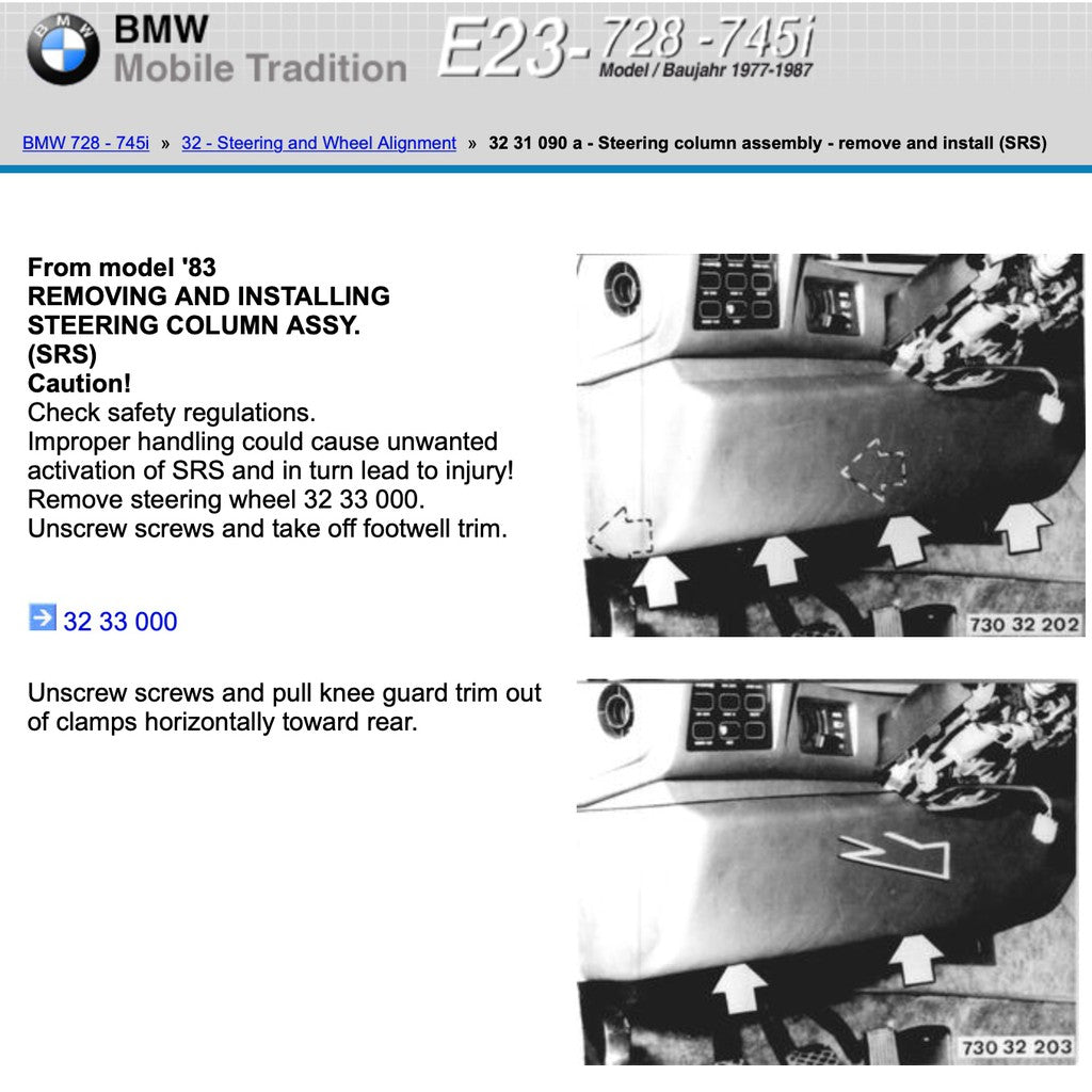 BMW 728-745i E23 1977-1986 Full Manual Set – FACTORY SERVICE REPAIR WORKSHOP MANUAL