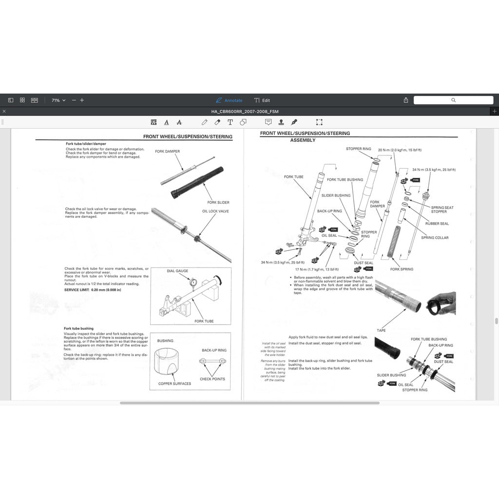 HONDA CBR600RR 2007-2008 Full Manual Set – Repair & Maintenance Manual and Spare Parts Catalog and User Handbook - CBR 600 RR