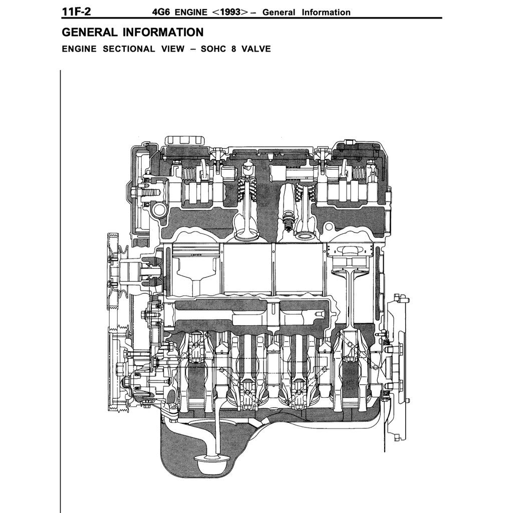 MITSUBISHI ENGINE ALL SERIES 3G/4G/4D/4A/4M/6A/6G/F8/F9 1985-2005 Full Manual Set – REPAIR & Repair & Maintenance Manual