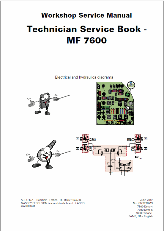 Massey Ferguson 7619, 7620, 7622, 7624, 7626 Tractor Service Manual Workshop Guide