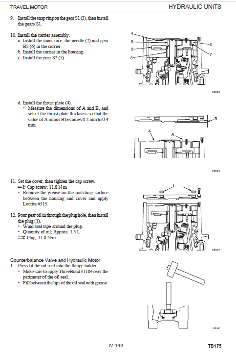 Takeuchi TB175 and TB175W Excavator Service Manual Workshop Guide