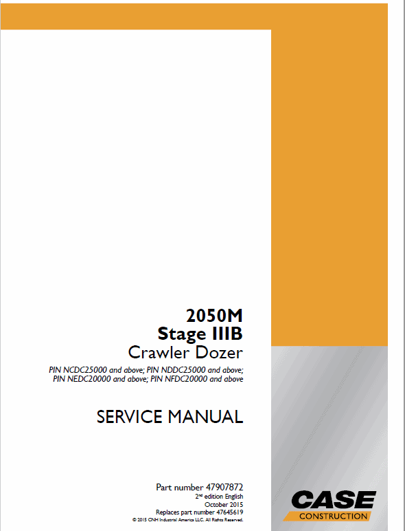 Case 2050M Crawler Dozer Service Manual Workshop Guide