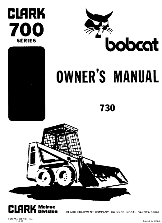 Bobcat 730, 731 and 732 Skid-Steer Loader Service Manual Workshop Guide