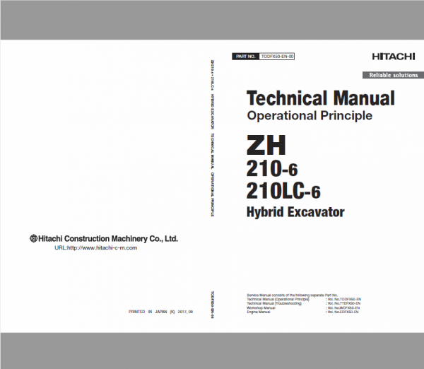 Hitachi ZH210-6 and ZH210LC-6 Excavator Service Repair Manual Workshop Guide