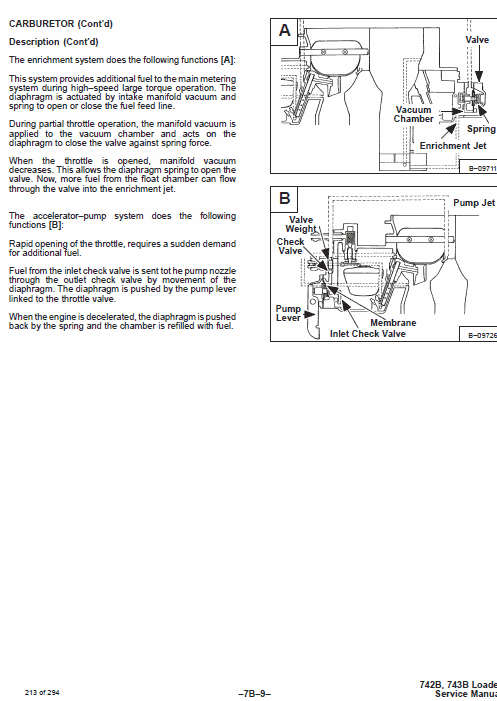 Bobcat 742B and 743B Skid-Steer Loader Service Manual Workshop Guide