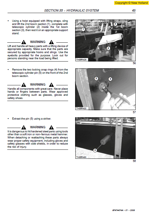 New Holland LM732 Telehandlers Service Manual Workshop Guide