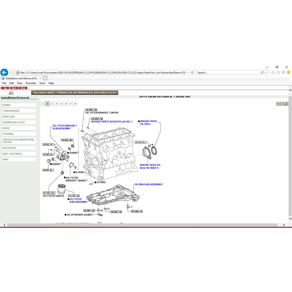 TOYOTA HIACE H200 TRH200 KDH200 LH200 2005 - 2019 Full Manual Set – Repair & Maintenance Manual