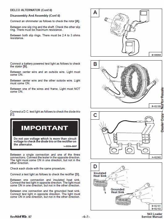 Bobcat 943 Skid-Steer Loader Service Manual Workshop Guide
