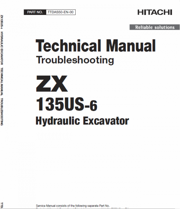 Hitachi ZX135US-6 Excavator Service Repair Manual Workshop Guide