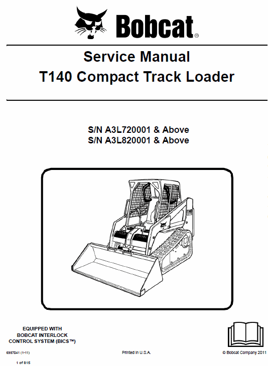 Bobcat T140 Compact Loader Service Manual Workshop Guide