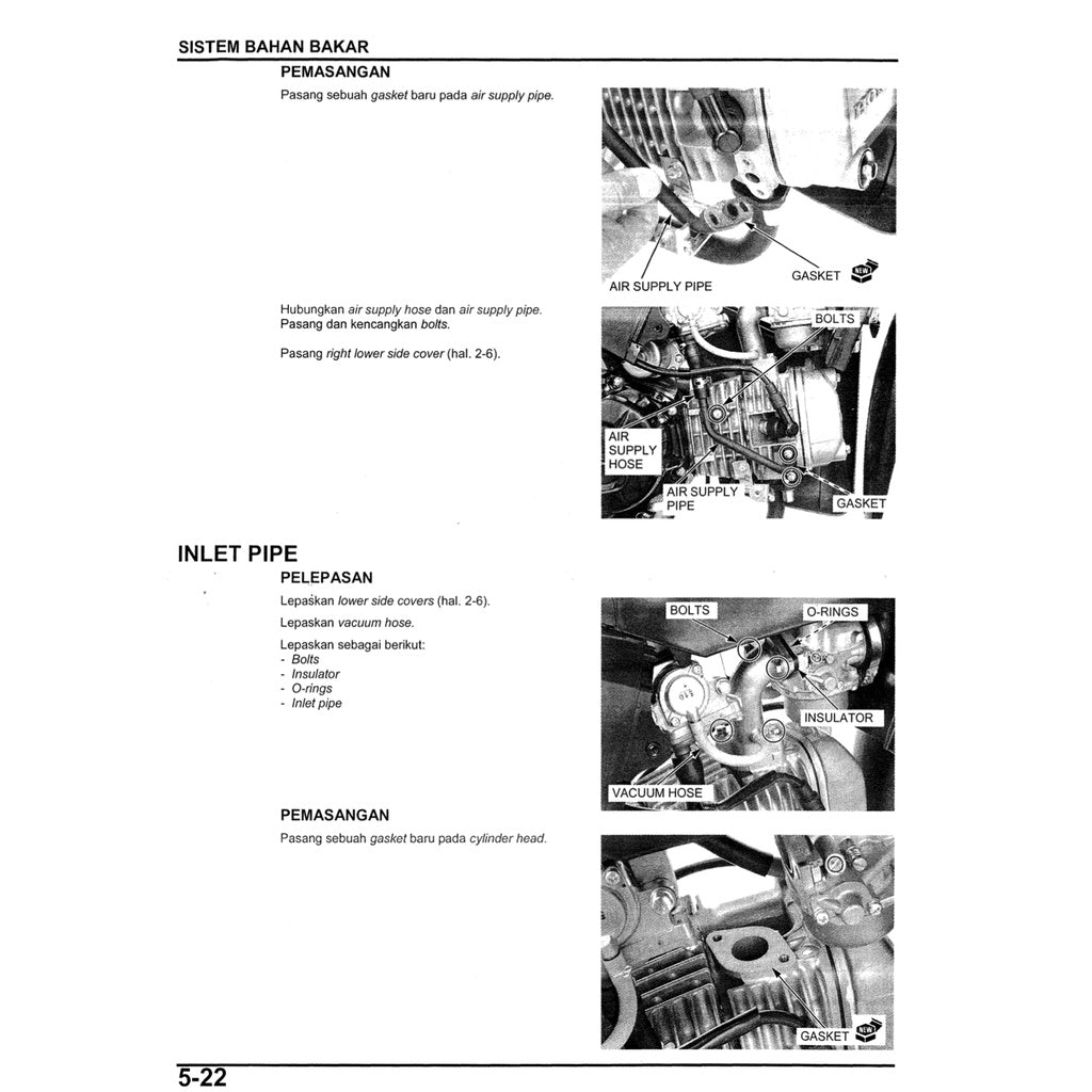 HONDA WAVE 110 Workshop Repair Manual / BUKU PEDOMAN REPARASI