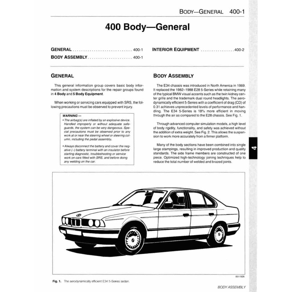BMW 5 SERIES E34 1989-1995 Full Manual Set – Repair & Maintenance Manual