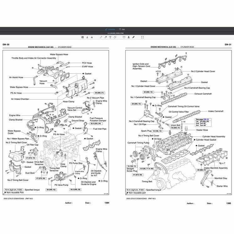 LEXUS GS300 GS400 1997-2005 Full Manual Set – Repair & Maintenance Manual