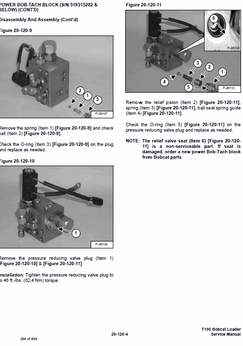 Bobcat T190 Turbo and Turbo High Flow Track Loader Service Manual Workshop Guide