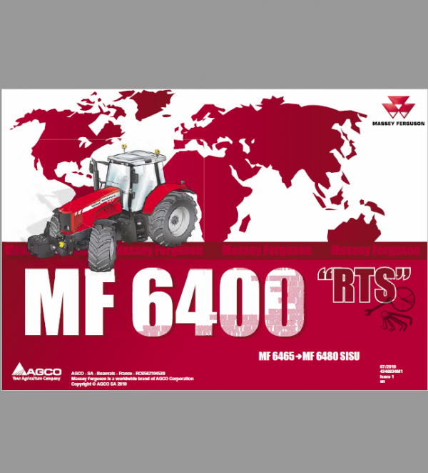 Massey Ferguson 6445, 6455, 6460, 6465, 6470, 6475, 6480 Tractor Service Manual Workshop Guide