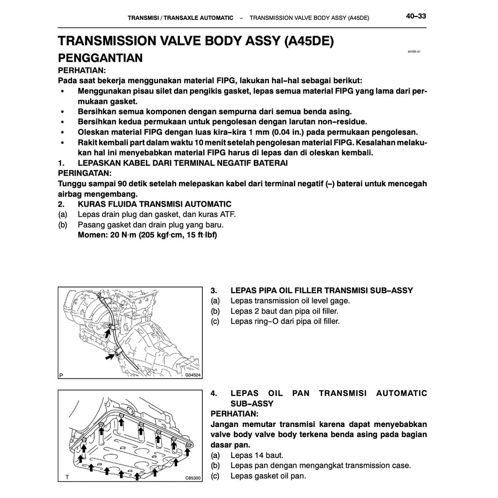 TOYOTA INNOVA/ KIJANG TG/AN40 2004-2015 Full Manual Set – Repair & Maintenance Manual IN BAHASA INDONESIA